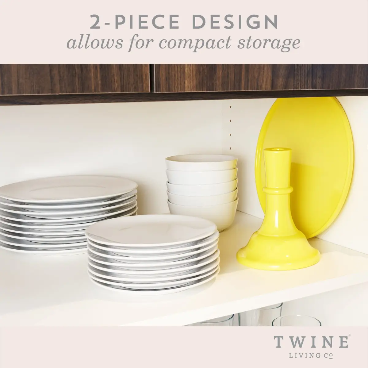 Twine Yellow Melamine Cake Stand | Durable Food Service Dessert Accessory (11.5 x 8 inches, Set of 1) - view 4