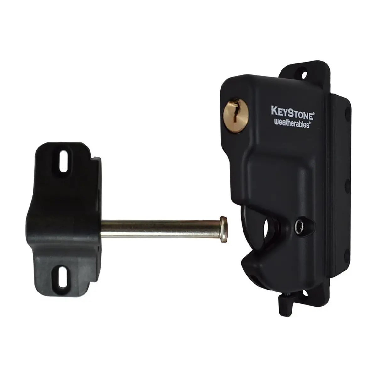 Weatherables Keystone 1-Sided Heavy Duty Lockable Gate Latch | Nylon Polymer Fence Gate Lock (1-Sided, Heavy Duty, Lockable) - main product image