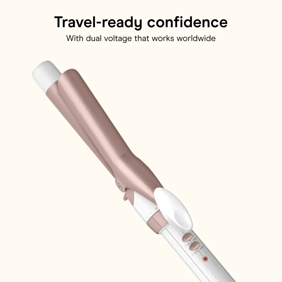 Conair Double Ceramic Curling Iron 1" Barrel White/Rose Gold | Beach Waves & Defined Curls - view 6