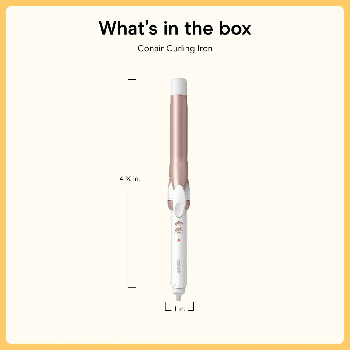 Conair Double Ceramic Curling Iron 1" Barrel White/Rose Gold | Beach Waves & Defined Curls - view 7