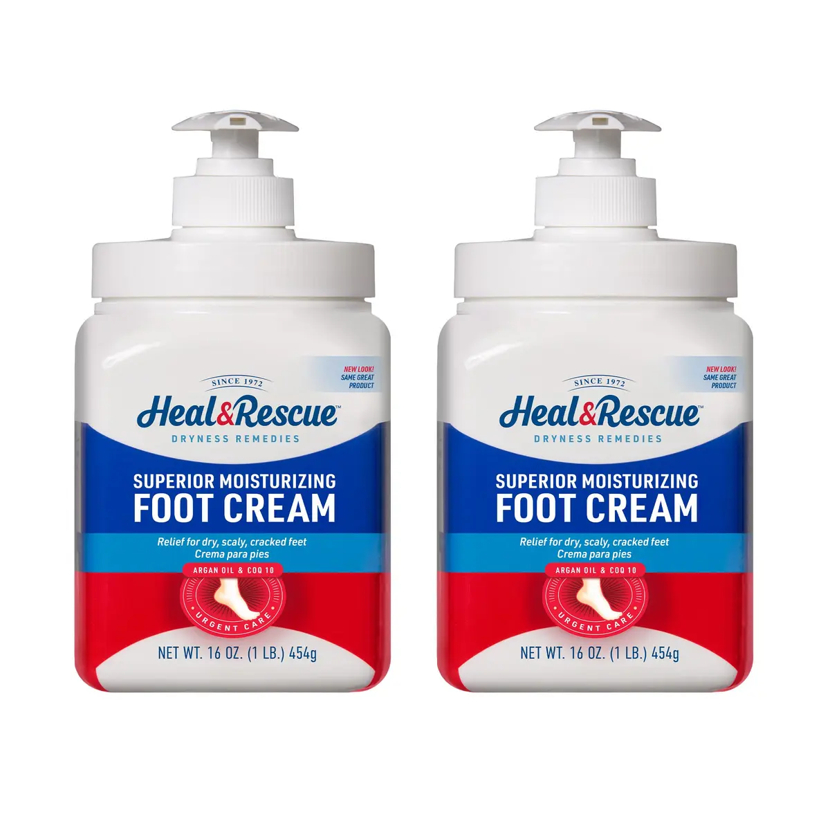 Heal&Rescue Heel Rescue Foot Cream 16oz 2 Pack Unscented | Deep Moisturizer for Dry, Cracked Feet - main product image