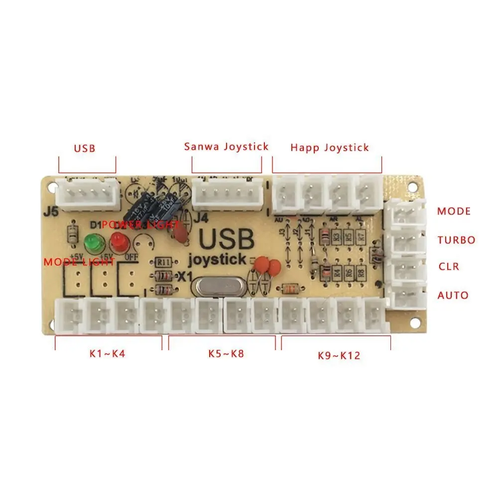 SJ@JX Arcade Game Controller USB Encoder Zero Delay 2 Player | Support Windows & Raspberry Pi - view 5