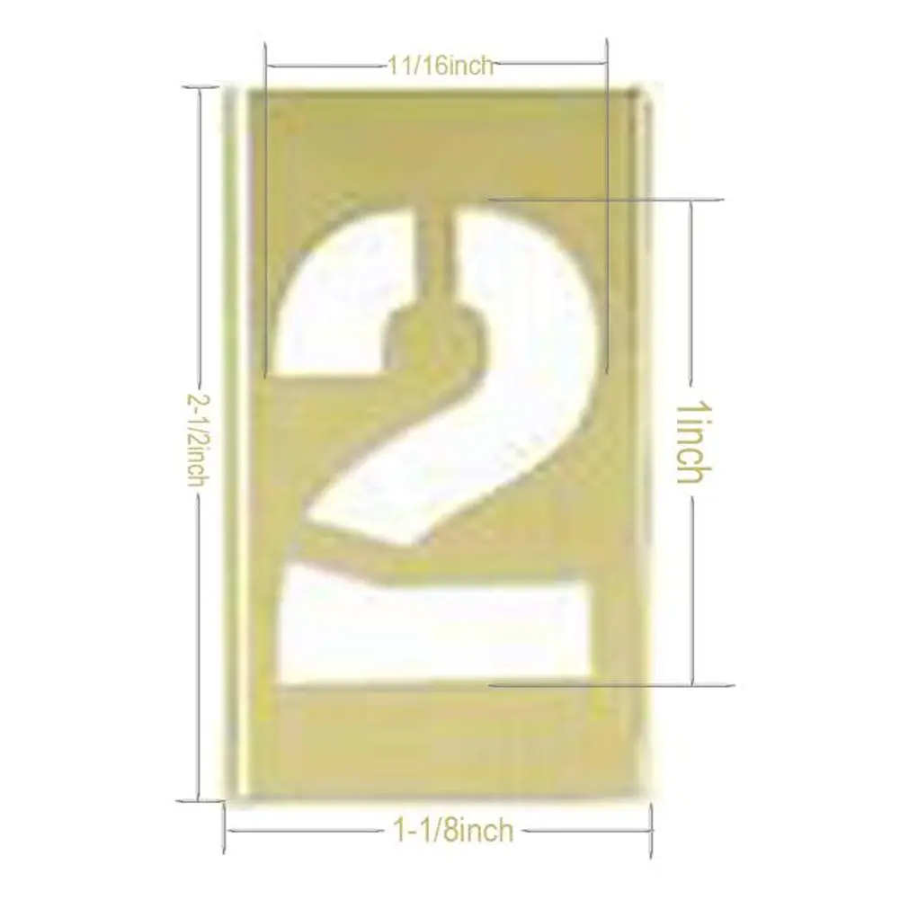 Deezio 1 Inch Brass Stencil Kit Numbers and Punctuations 15 Piece Set | Durable Brass for Crafts and Art - main product image