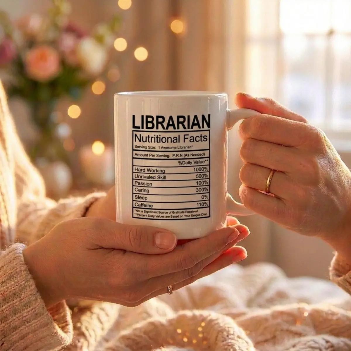 Artisan Owl Librarian Nutritional Facts Mug – 15 oz White Ceramic Coffee Cup for Book Lovers, Teachers, Proud Librarians - view 5