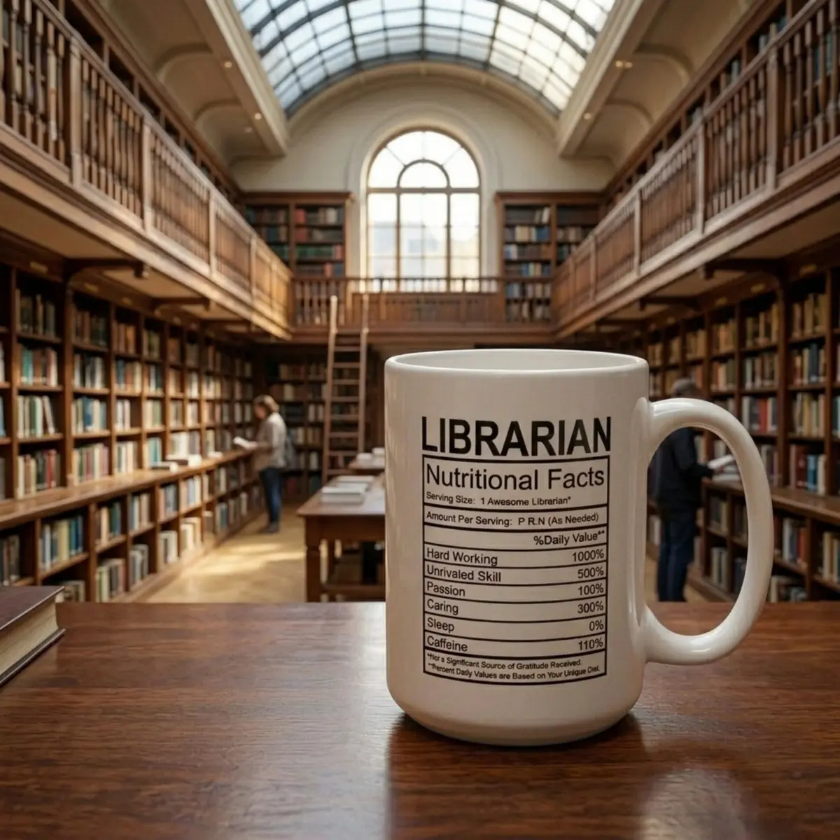 Artisan Owl Librarian Nutritional Facts Mug – 15 oz White Ceramic Coffee Cup for Book Lovers, Teachers, Proud Librarians - view 4