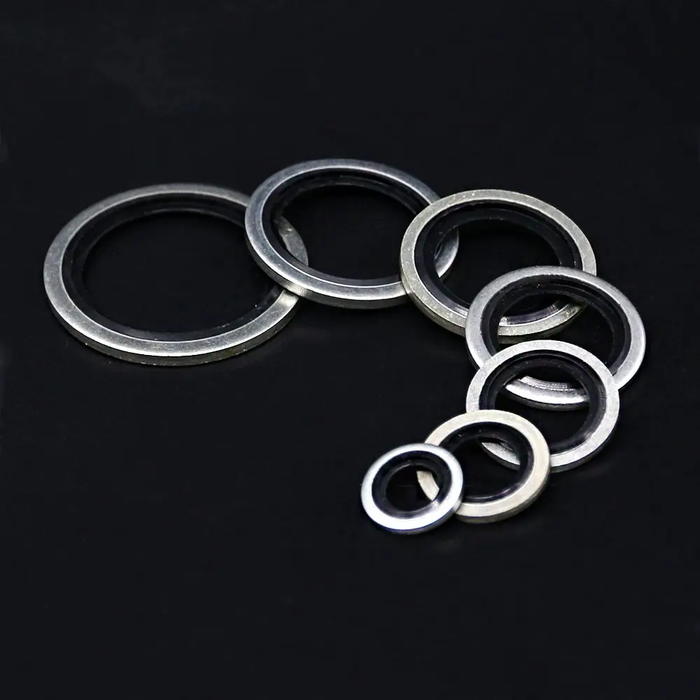 Hilitchi Bonded Seal Washer 7 Sizes | Automotive Self-Centered Oil Gasket Kit (150 pcs, Zinc Steel & Rubber) - view 5