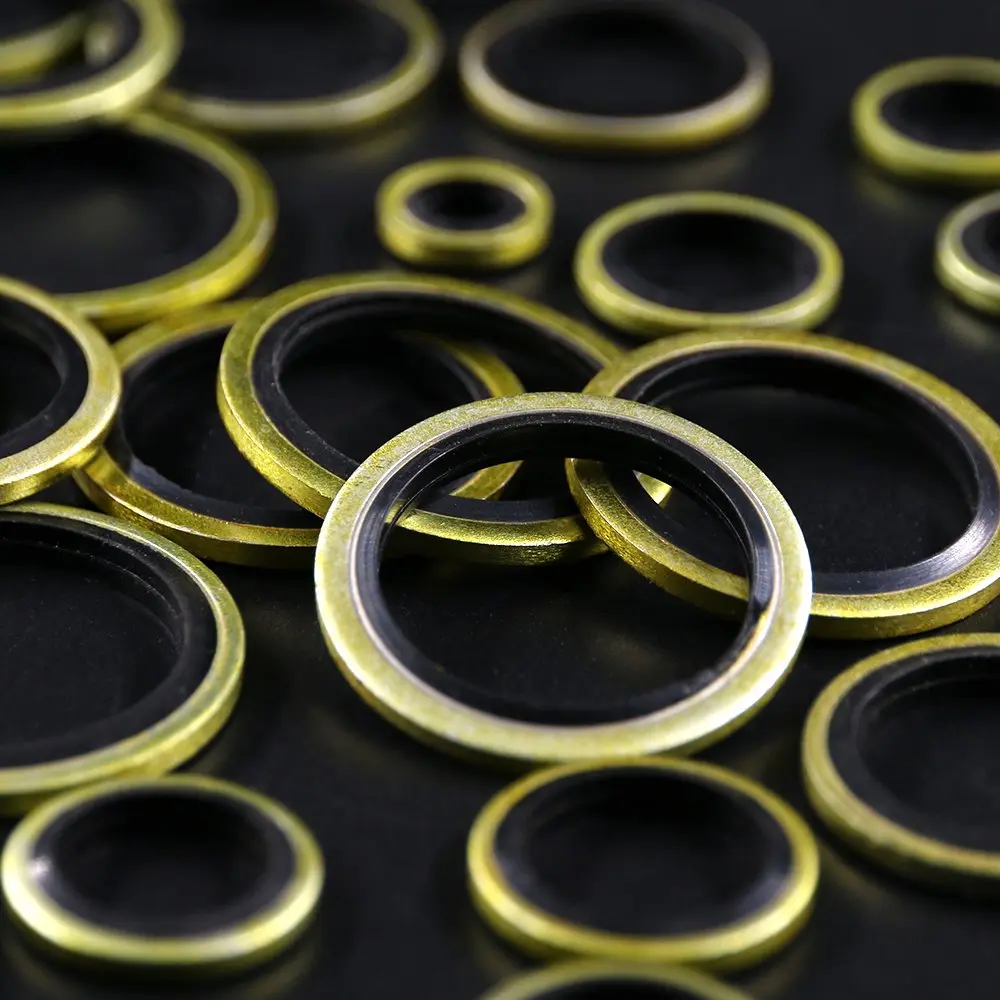 Hilitchi 180-Pcs Metric Dowty Bonded Seal Oil Washer Assortment Kit | 10 Sizes M6 to M24, Zinc Plated Steel & Rubber, Assorted in Storage Case - view 5