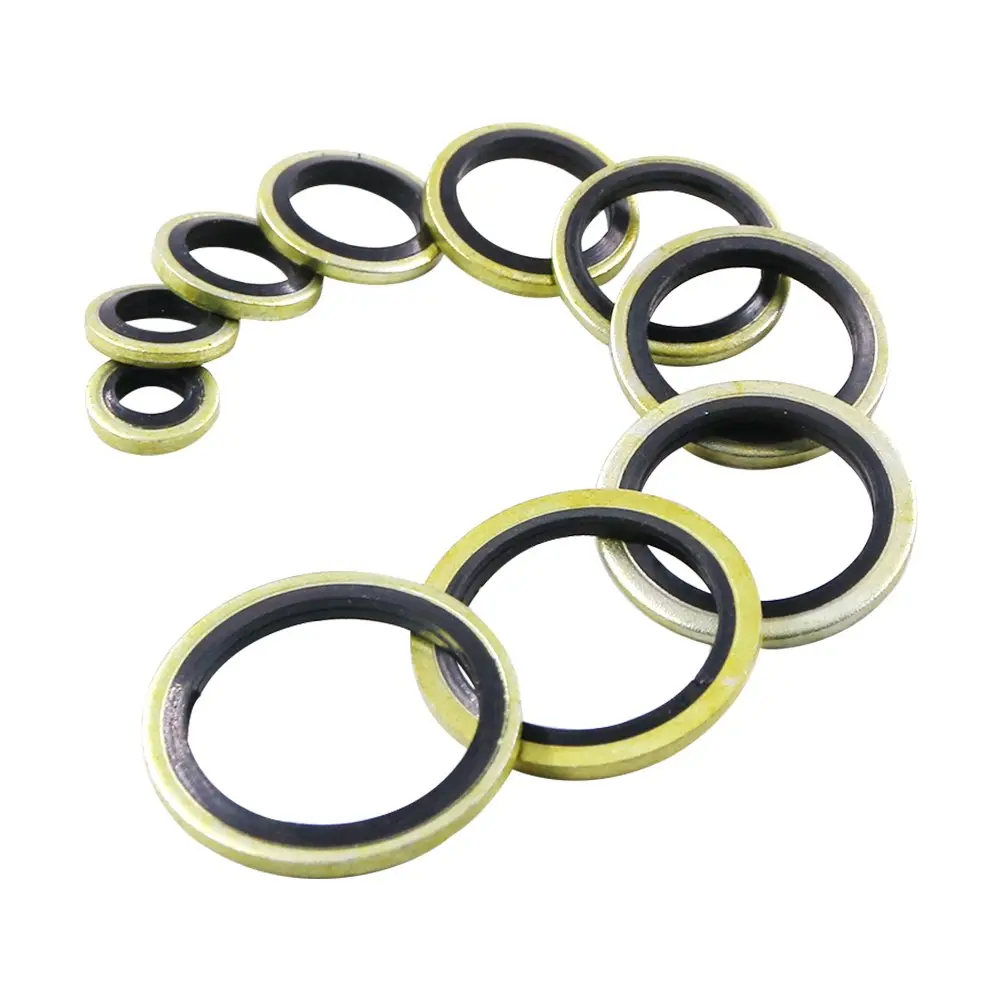 Hilitchi 180-Pcs Metric Dowty Bonded Seal Oil Washer Assortment Kit | 10 Sizes M6 to M24, Zinc Plated Steel & Rubber, Assorted in Storage Case - view 3