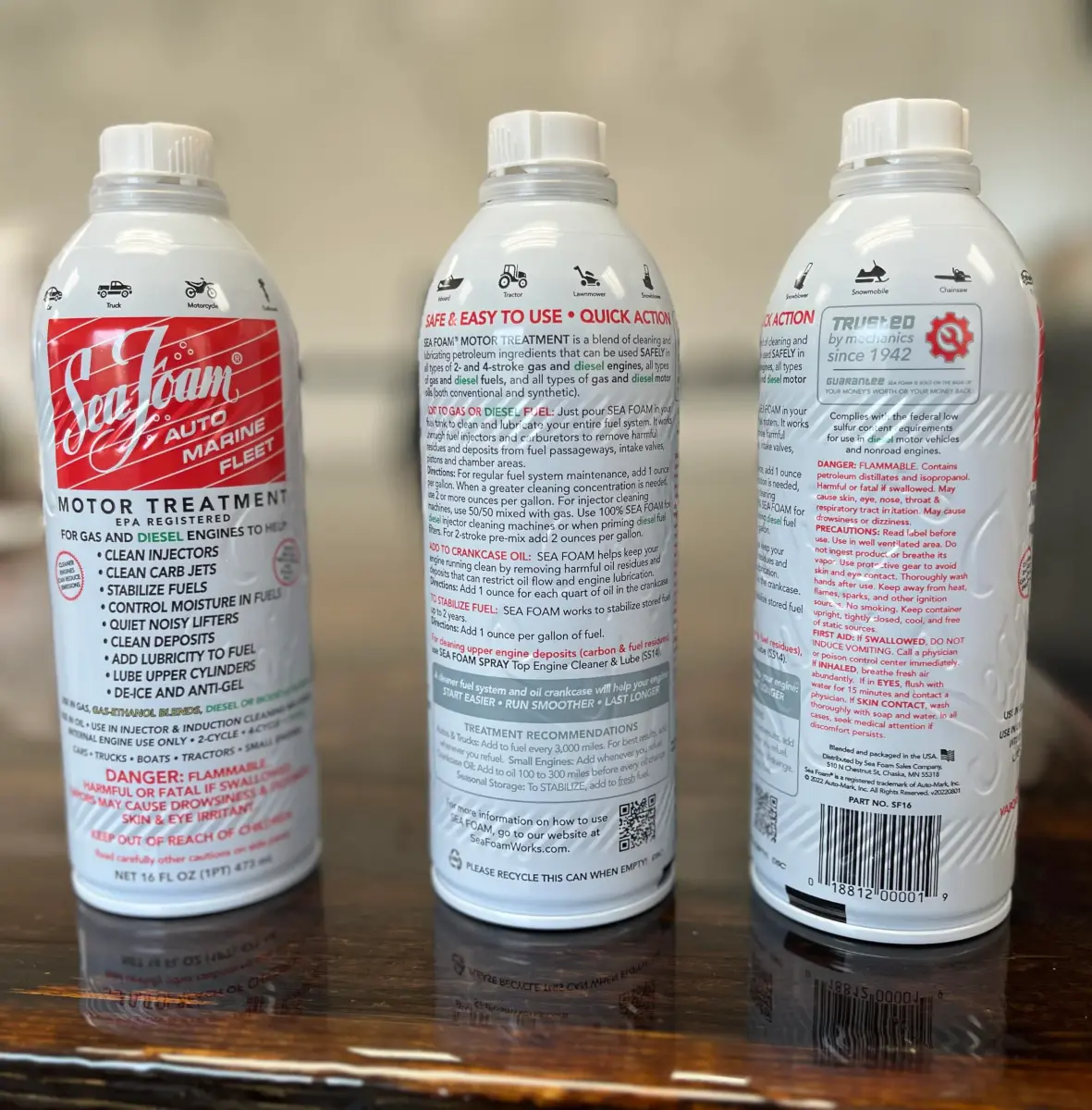 Sea Foam Motor Treatment 473ml (16 fl oz) | Fuel System Cleaner & Stabilizer for Gas & Diesel - view 9