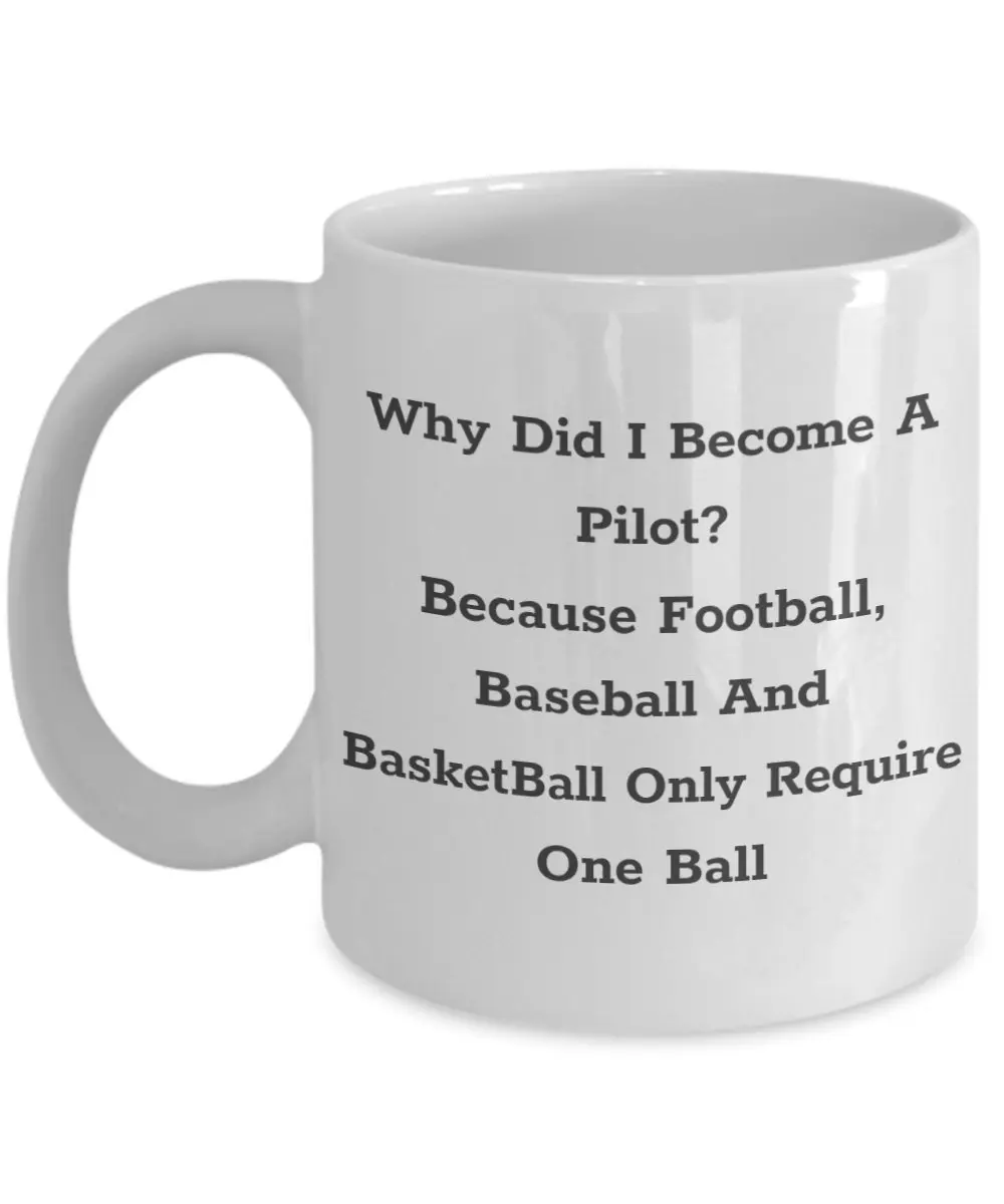 CuteNation White 355ml (12 Fl Oz) Ceramic Mug | Funny Pilot Gift Idea - main product image