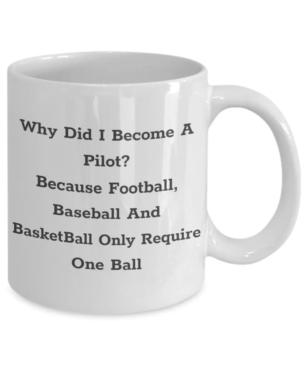 CuteNation White 355ml (12 Fl Oz) Ceramic Mug | Funny Pilot Gift Idea - view 2