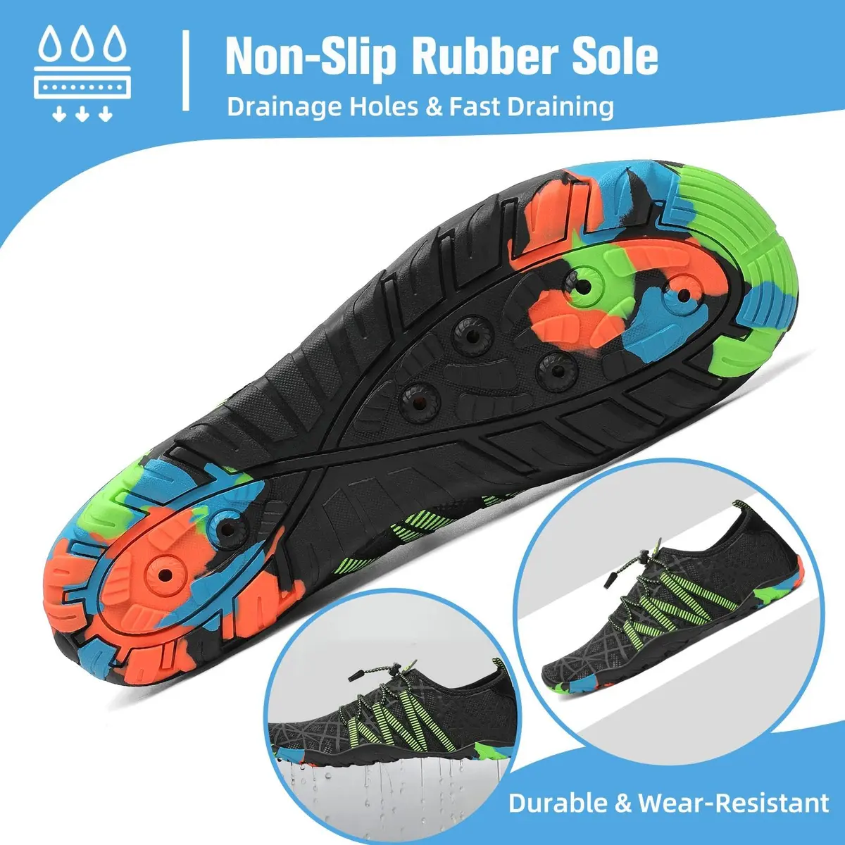 Mishansha Water Shoes for Women Men, Quick-Dry Barefoot Swim Shoes | Non-Slip, Lightweight & Packable - view 5