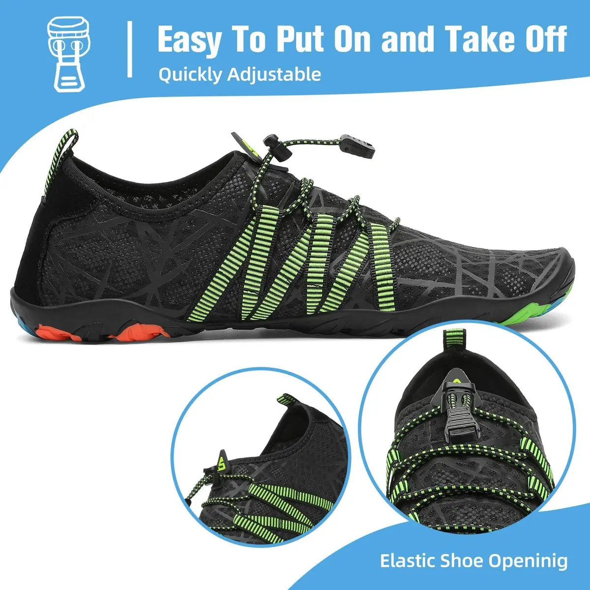 Mishansha Water Shoes for Women Men, Quick-Dry Barefoot Swim Shoes | Non-Slip, Lightweight & Packable - view 6