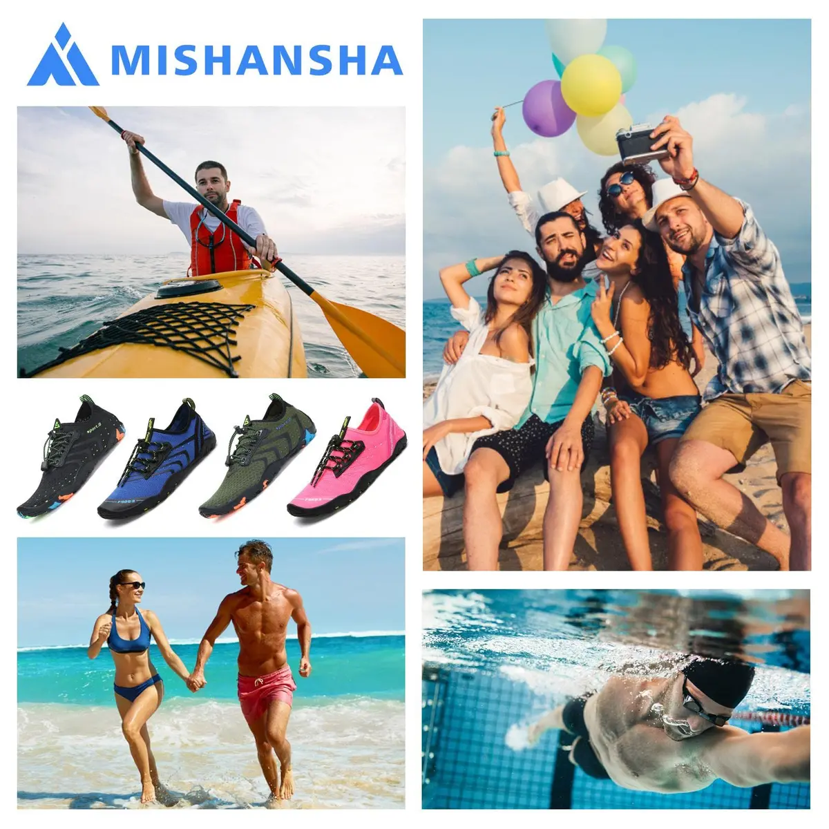 Mishansha Water Shoes for Women Men, Quick-Dry Barefoot Swim Shoes | Non-Slip, Lightweight & Packable - view 7