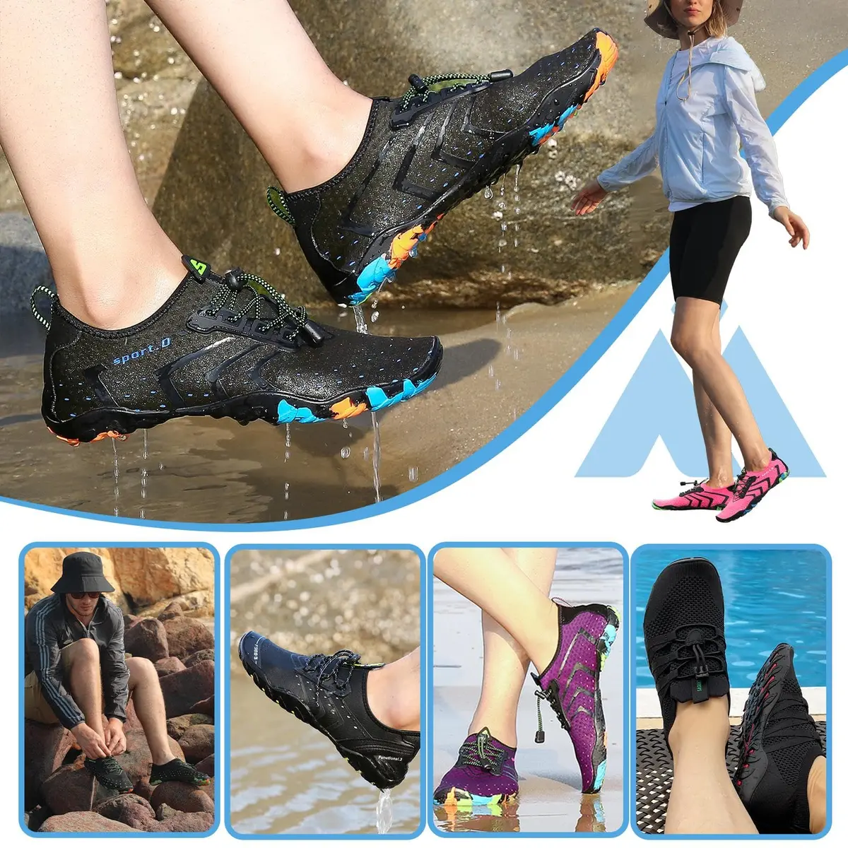 Mishansha Water Shoes for Women Men, Quick-Dry Barefoot Swim Shoes | Non-Slip, Lightweight & Packable - view 2