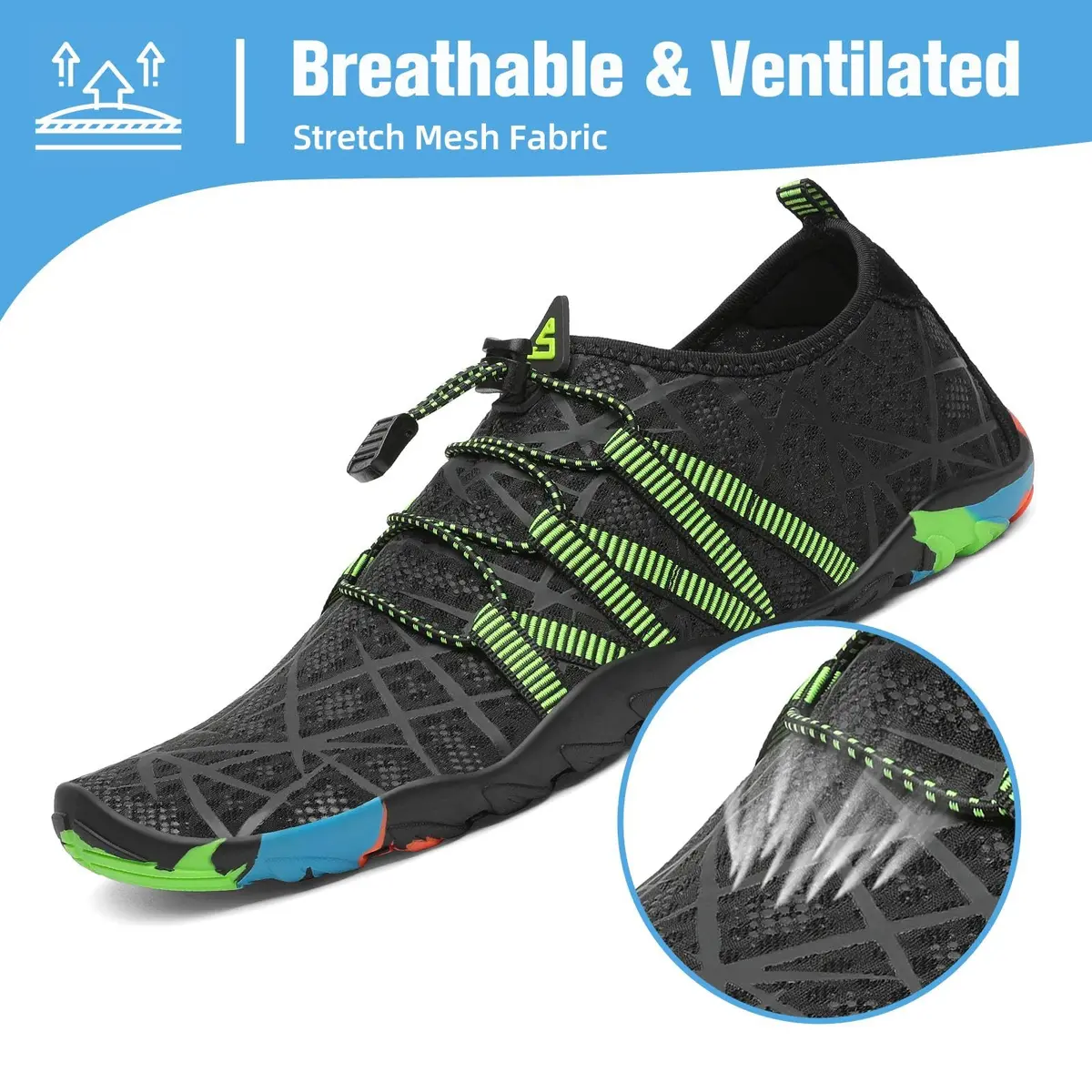 Mishansha Water Shoes for Women Men, Quick-Dry Barefoot Swim Shoes | Non-Slip, Lightweight & Packable - view 3