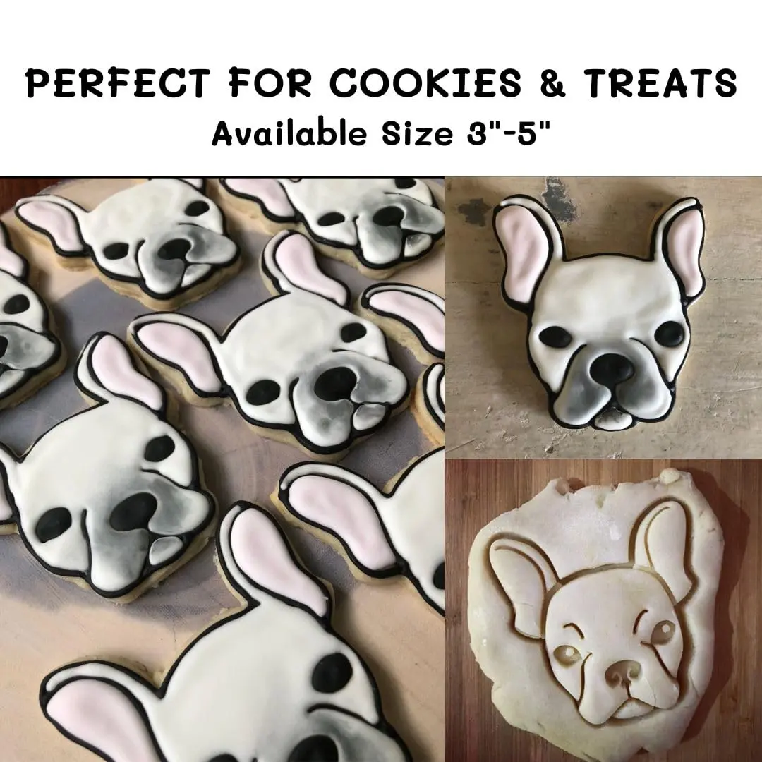 Free Thought Designs French Bulldog Cookie Cutter - 3 inch Face | Fun Dog Treat & Party Tool - view 2