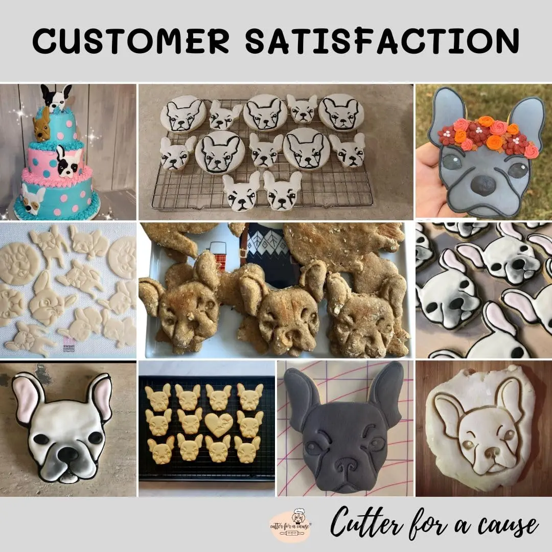 Free Thought Designs French Bulldog Cookie Cutter - 3 inch Face | Fun Dog Treat & Party Tool - view 3