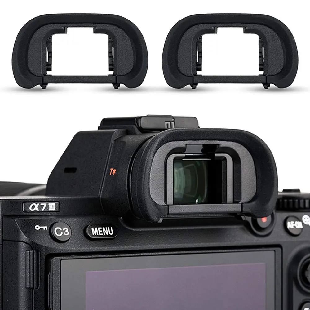 JJC 2 Pack Camera Eyecup for Sony A9II A7RIV A7RIII A7III A7RII A7SII A7II Cameras | Protects Viewfinder from Dust & Scratches - main product image
