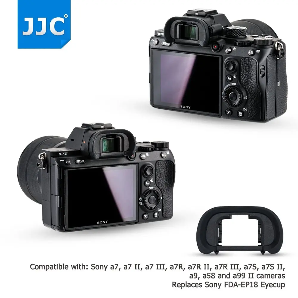 JJC 2 Pack Camera Eyecup for Sony A9II A7RIV A7RIII A7III A7RII A7SII A7II Cameras | Protects Viewfinder from Dust & Scratches - view 3