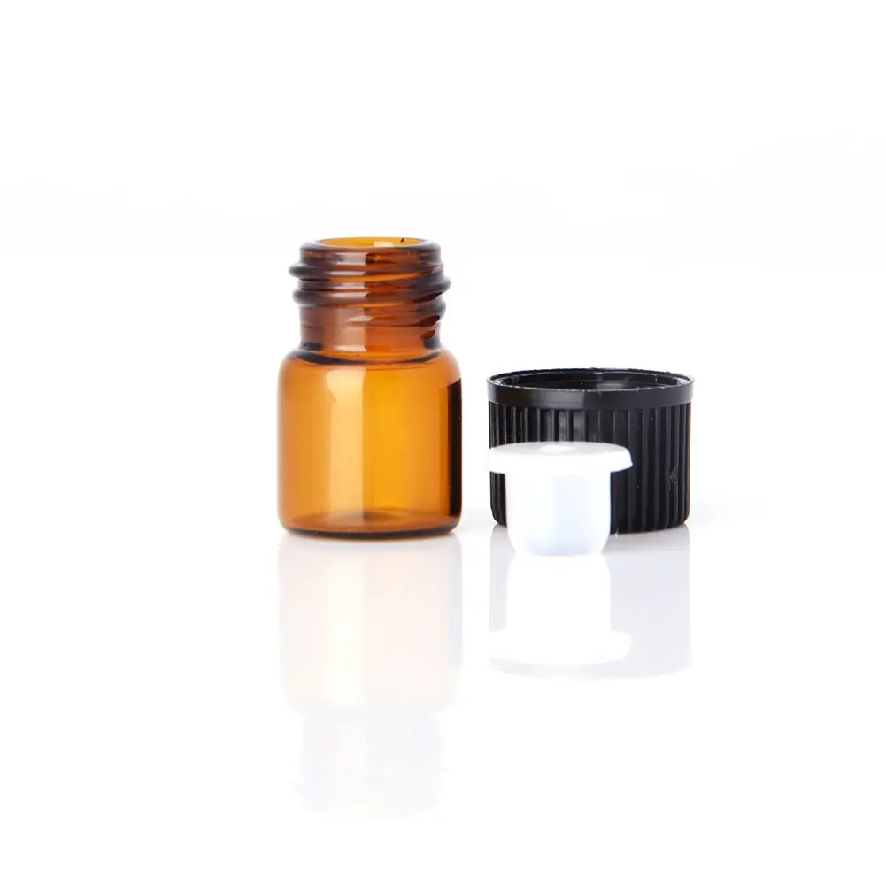 Enslz Essential Oil Sample Bottles 1ml & 2ml Amber Glass Refill Pack | Leak-Proof & Portable - view 3