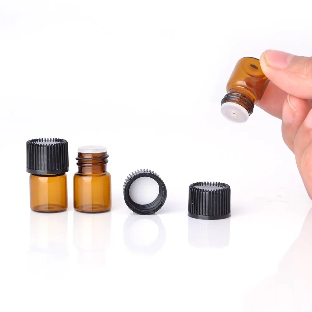 Enslz Essential Oil Sample Bottles 1ml & 2ml Amber Glass Refill Pack | Leak-Proof & Portable - view 4