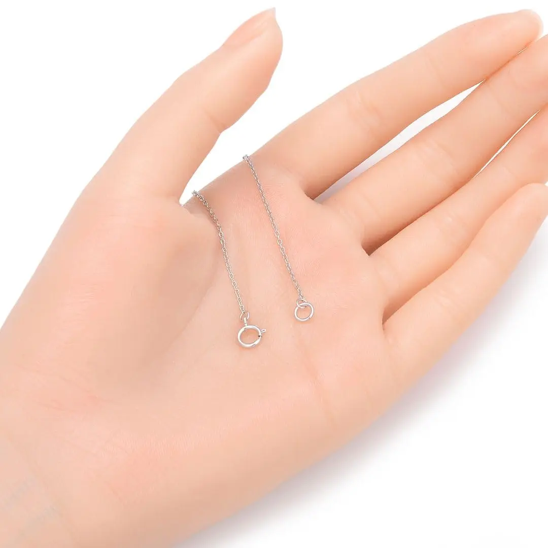Adabele 925 Sterling Silver Chain Extender 5 inch (12.7 cm) | Tarnish Resistant Rhodium Plated Box Link - view 3
