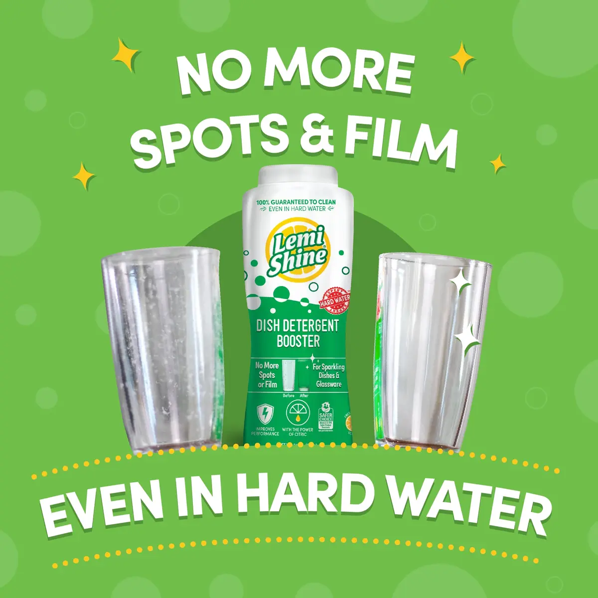 Lemi Shine Natural Dish Detergent Booster - 24 oz (2 Pack) | Hard Water Spot Remover & Cleaner - view 2
