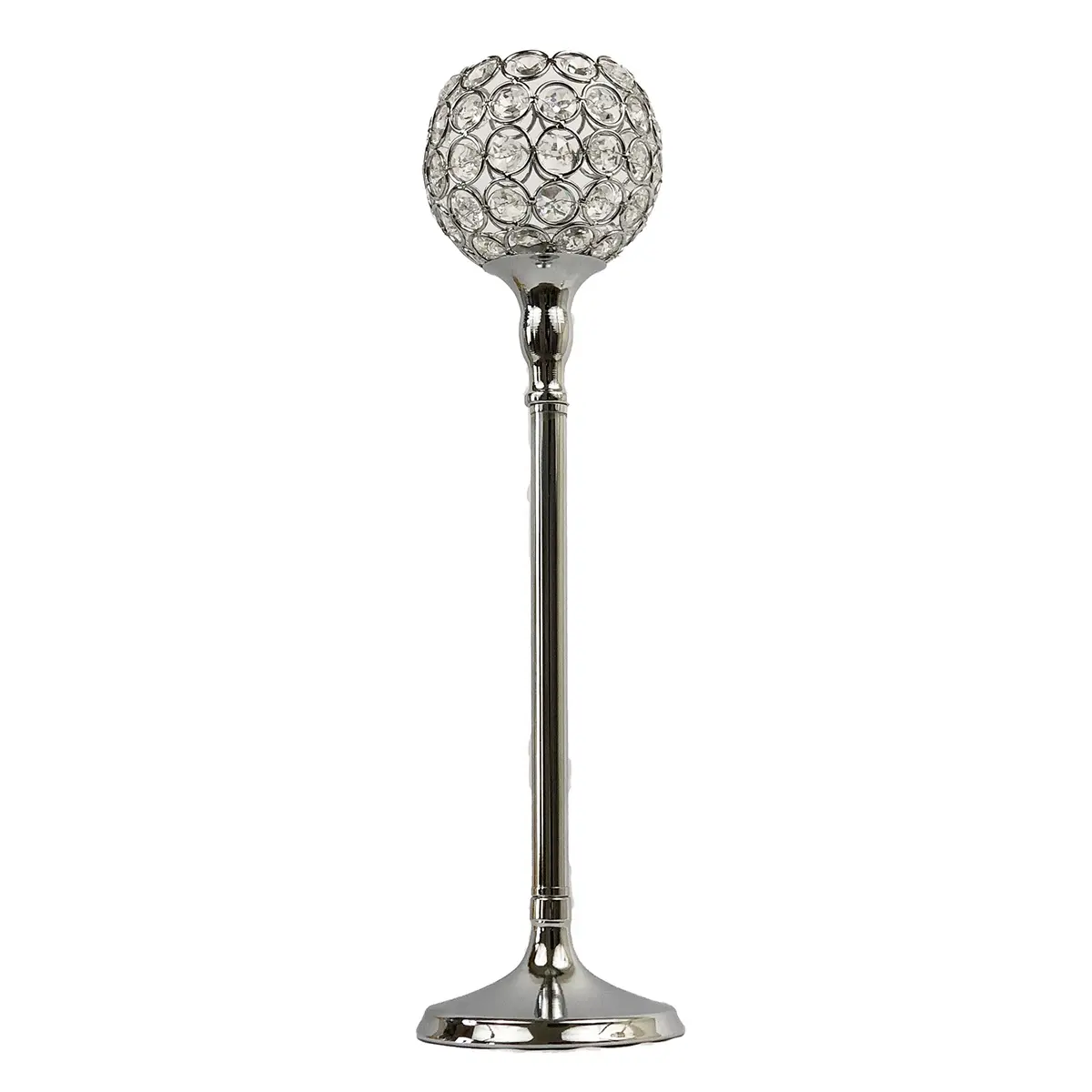 allgala 16 inch Crystal Bowl Tealight Votive Candle Holder Silver | Elegant Centerpiece for Dining Tables & Events - main product image