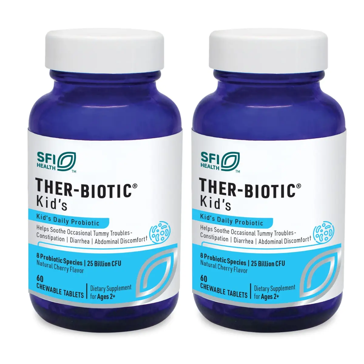 SFI Health Ther-Biotic Kids Probiotic 60 Tablets | Cherry Flavor for Children & Adults - main product image