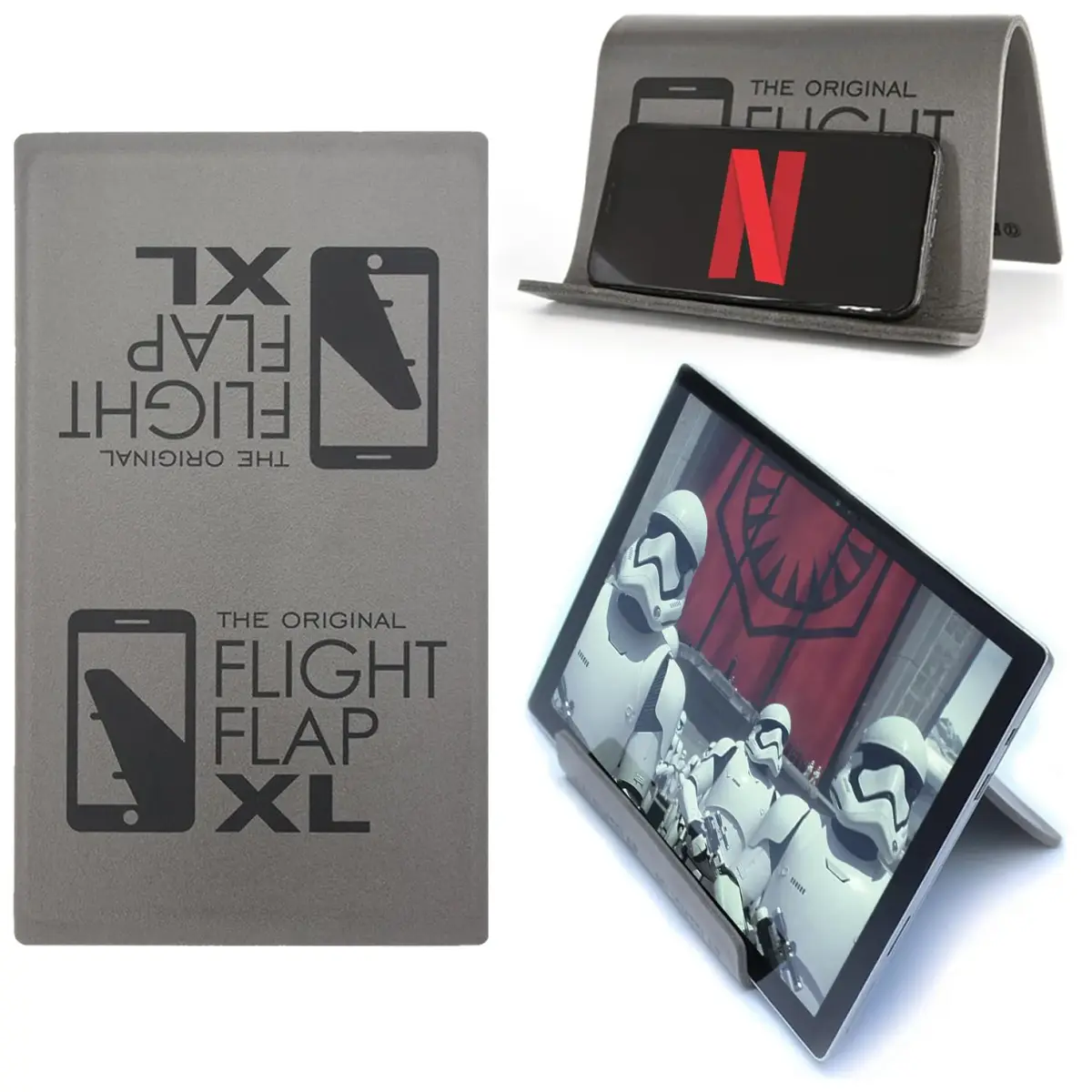 Flight Flap Flexible Airplane Phone Holder - Gray | 30.5cm x 17.8cm (12in x 7in) - main product image