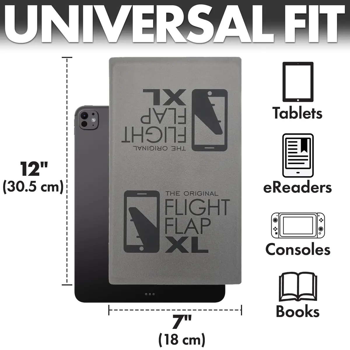 Flight Flap Airplane Tablet Holder, Extra Large, Gray | Flexible Folding Stand for Travel & Desk - view 5
