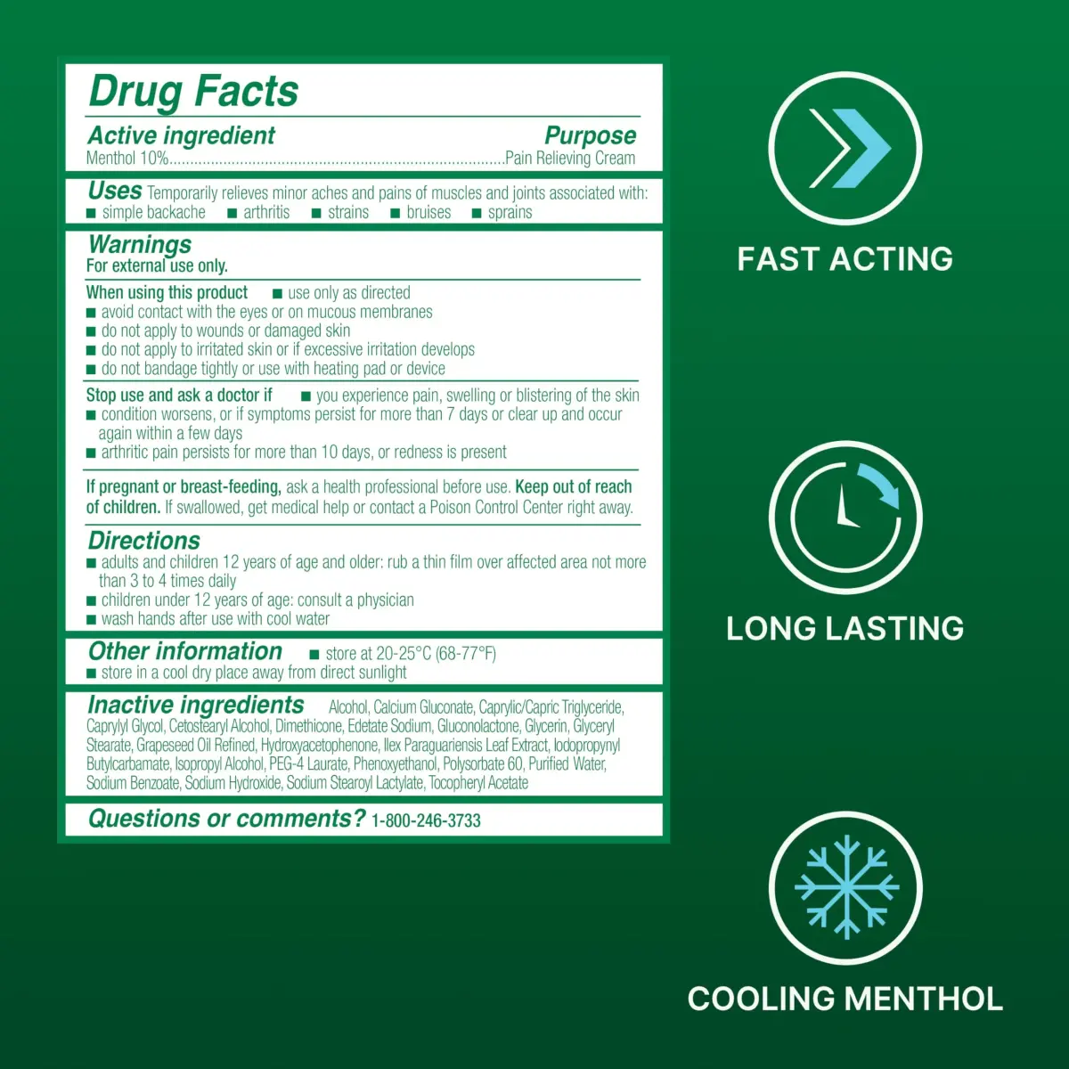 Biofreeze Cooling Menthol Pain Relief Cream 88.7 ml (3 Oz) | Fast-Acting Topical Analgesic for Muscle & Joint Pain - view 4
