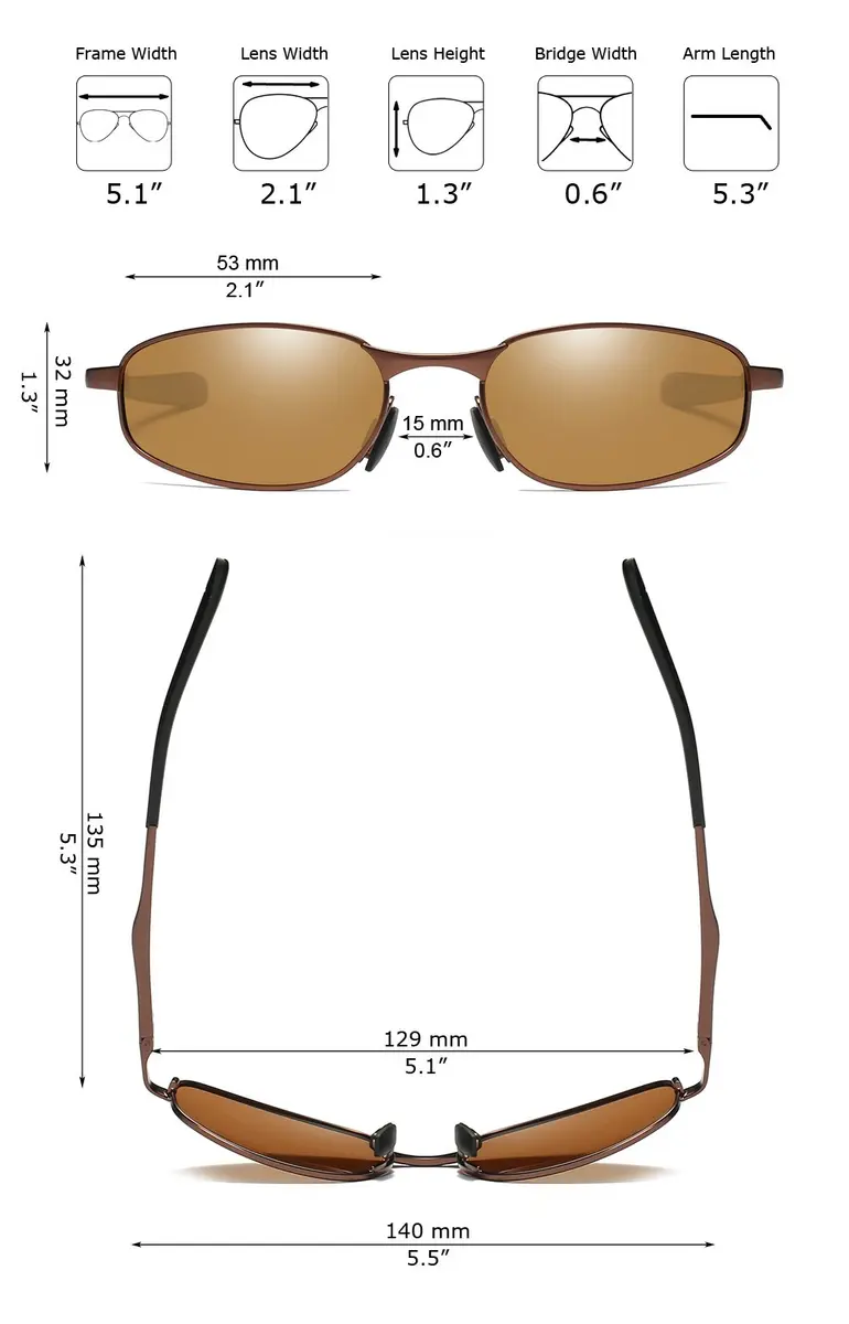 ZHILE Polarized Rectangular Wrap Sunglasses for Women 53mm (2.1 in) | UV400 Protection - view 6