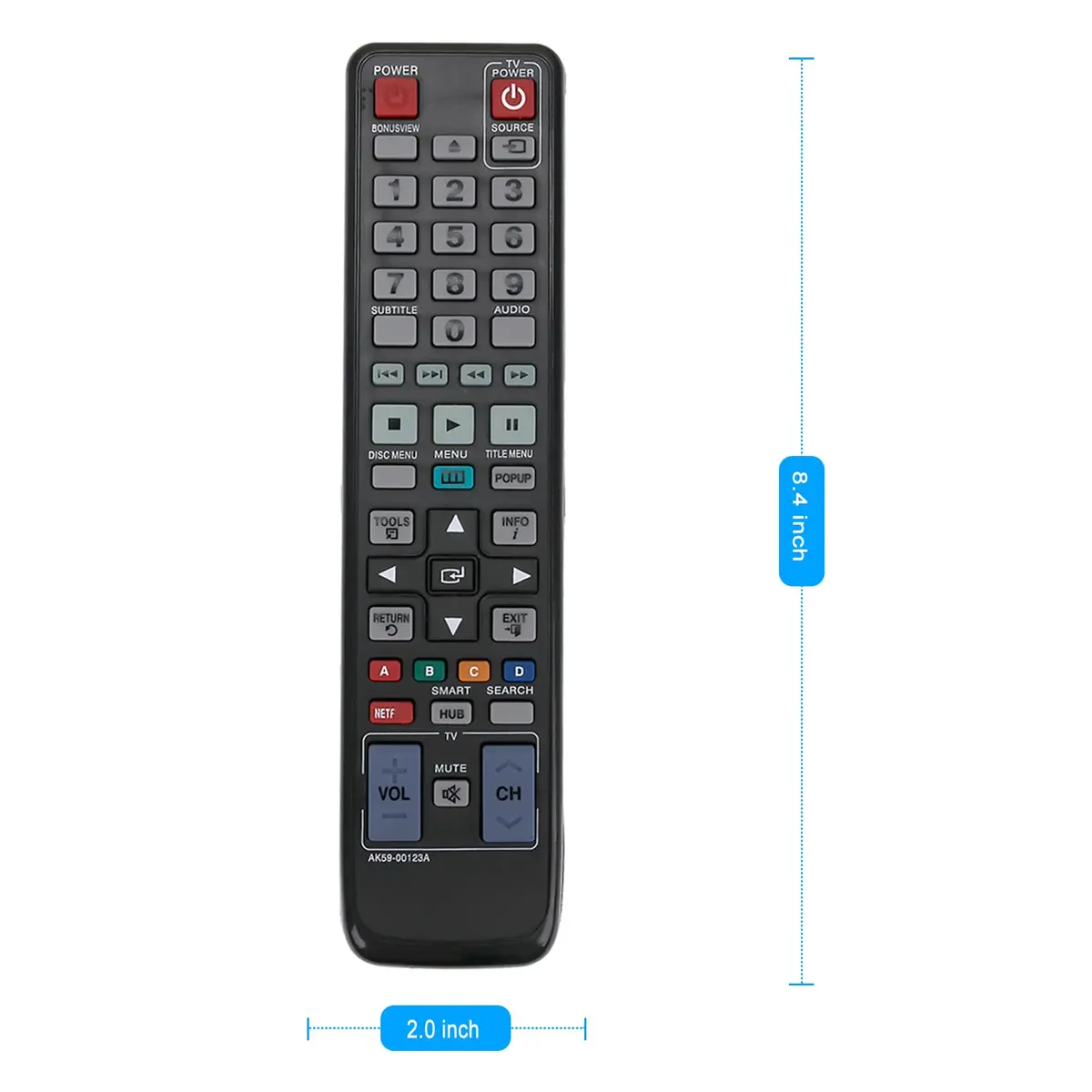 ZdalaMit Remote Control for Samsung BD-D5700 BD-D5700/ZA | No Programming Needed, 2 AAA Batteries - view 5
