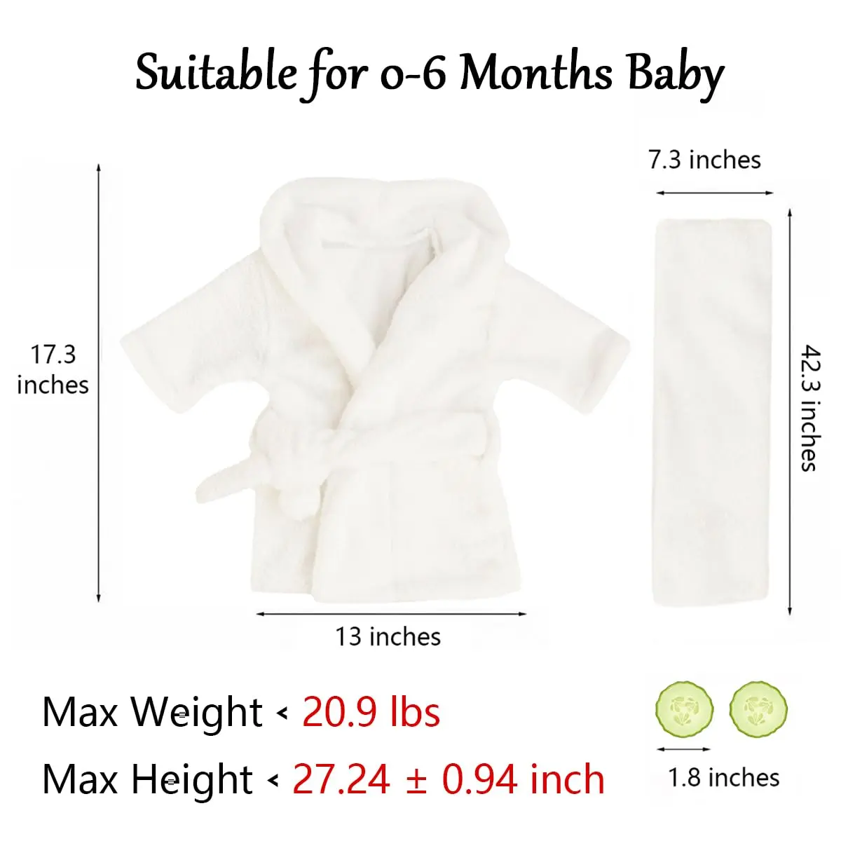 M&G House Newborn Photography Prop Bathrobe Costume Set for 0-6 Months Babies | White - view 5