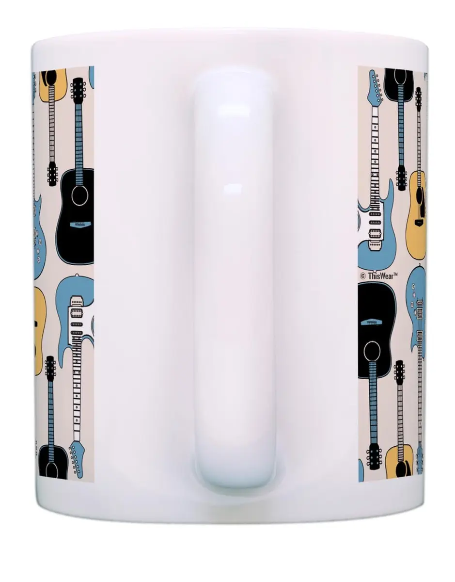 ThisWear Guitar Electric and Acoustic Coffee Mug 330ml (11oz) | Music Lover's Gift - view 2