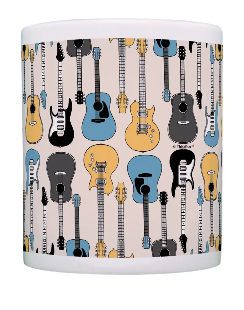 ThisWear Guitar Electric and Acoustic Coffee Mug 330ml (11oz) | Music Lover's Gift - view 4