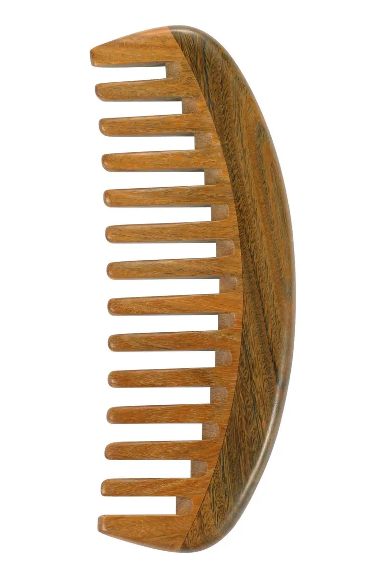 Louise Maelys Wooden Wide Tooth Comb for Curly Hair | Anti-Static, Natural Sandalwood, Portable & Gentle (1 Count) - main product image