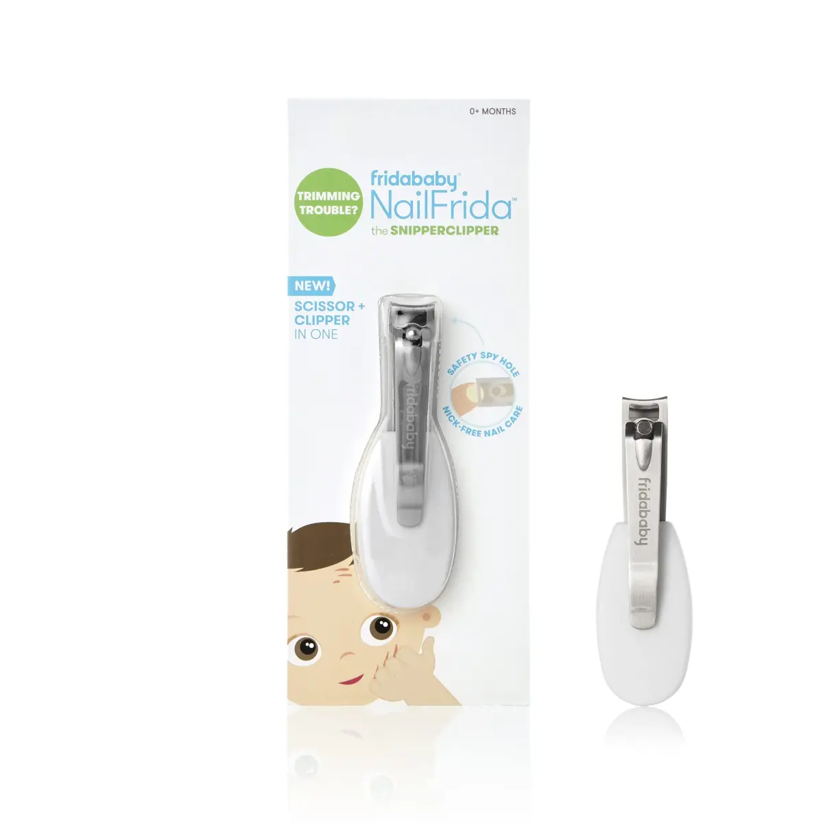 Frida Baby NailFrida The SnipperClipper, Baby Nail Clipper with Safety Spyhole, Metal Blades, 1 Count | Nick-Free Safe Design - main product image