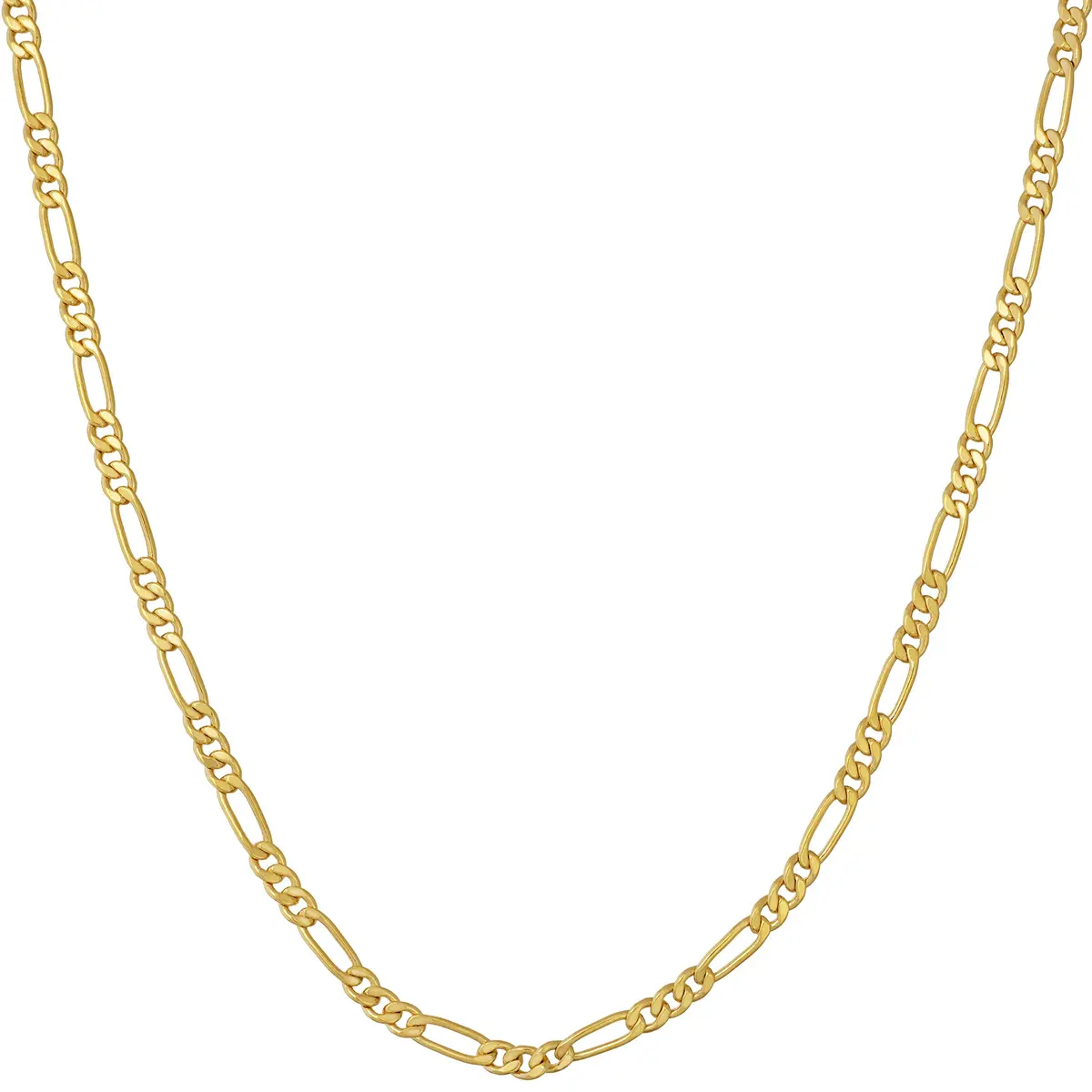 LIFETIME JEWELRY 2.5mm Figaro Chain Necklace 18 inches | 24k Gold Plated Bronze - main product image