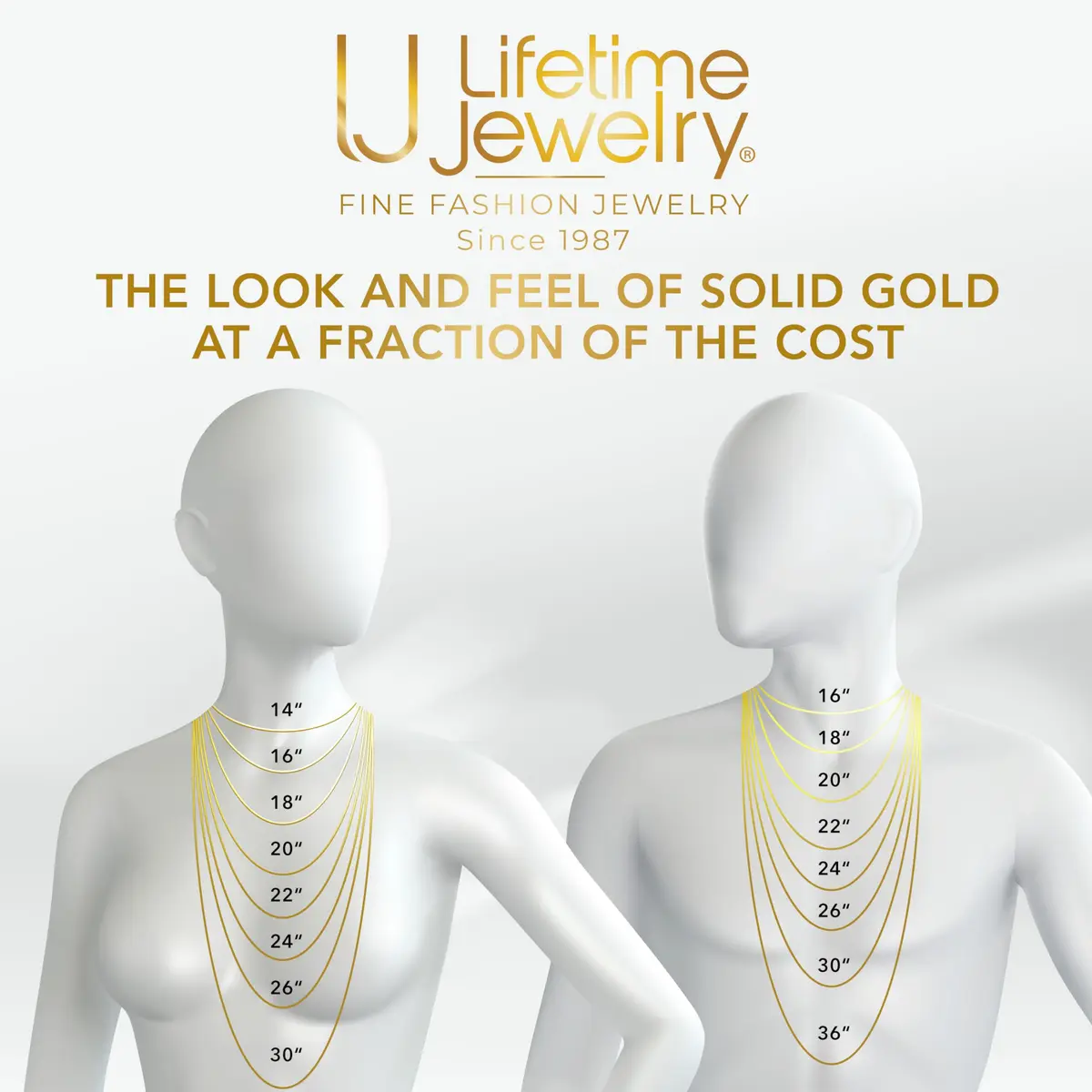 LIFETIME JEWELRY 2.5mm Figaro Chain Necklace 18 inches | 24k Gold Plated Bronze - view 6