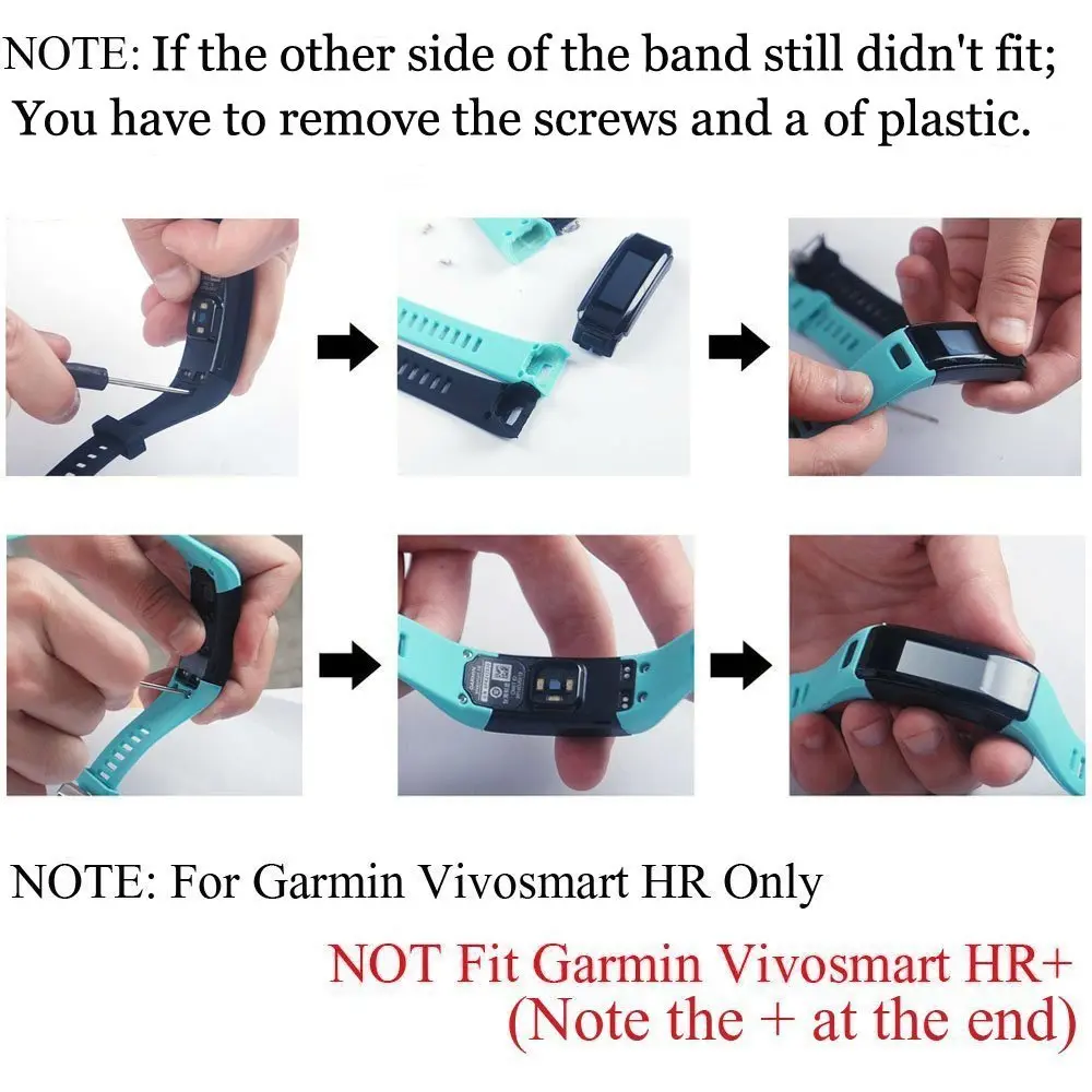 AUTRUN Silicone Strap Replacement Wristband for Garmin Vivosmart HR | Adjustable, Durable & Colorful (140-220mm) - view 6