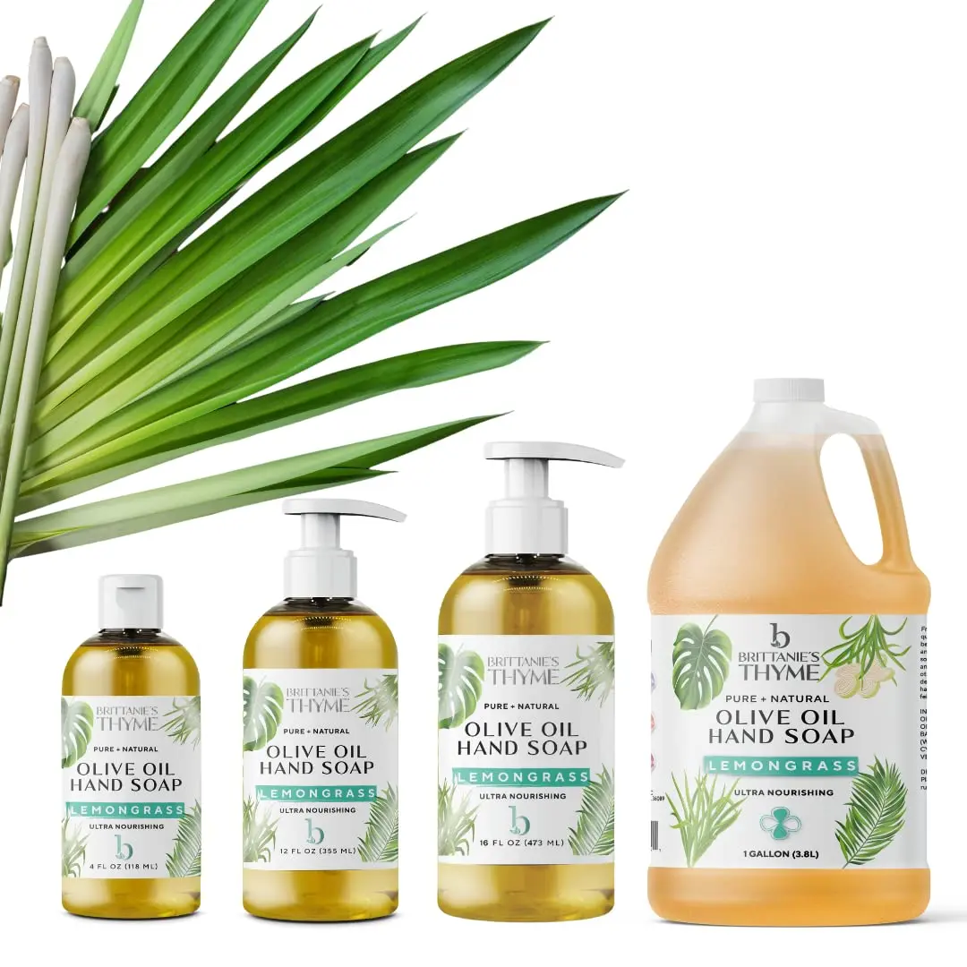 Brittanie's Thyme Castile Liquid Soap Refill Lemongrass 16 Fl Oz | Gentle, Natural & Vegan - view 2