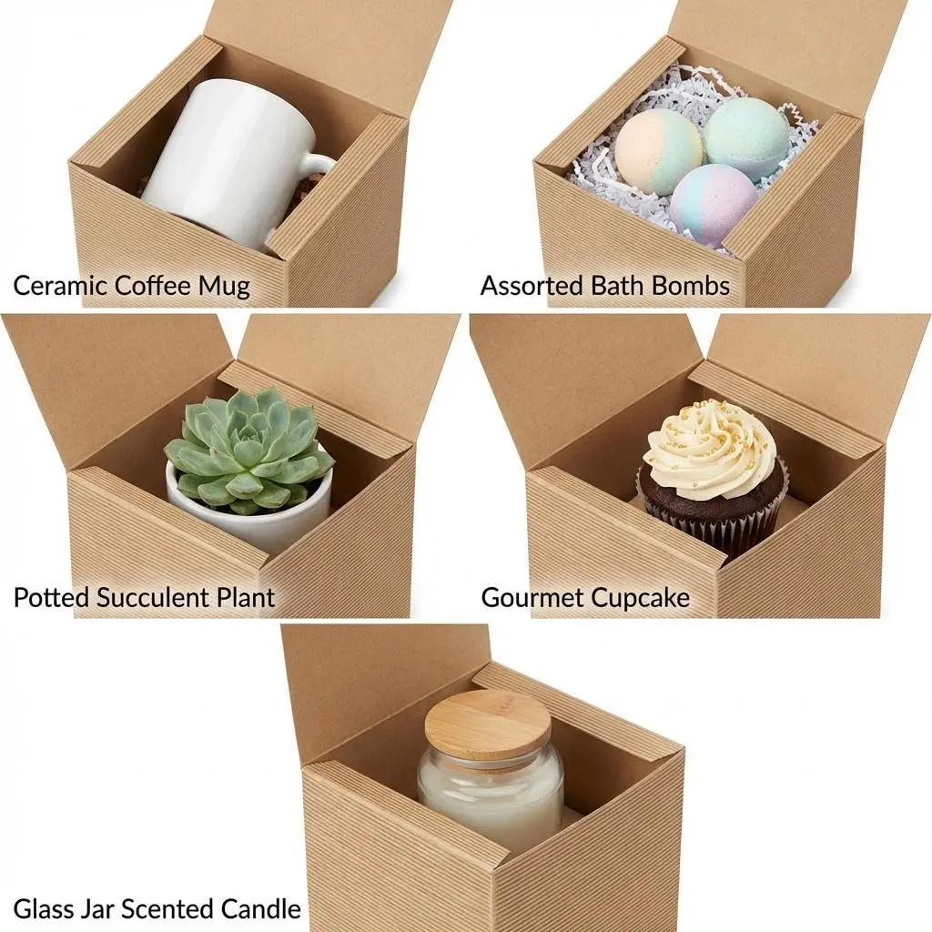 Awe Package Pinstripe Kraft Gift Box 5x5x5" | Food Safe, Easy Assembly, 24 Pack - view 4