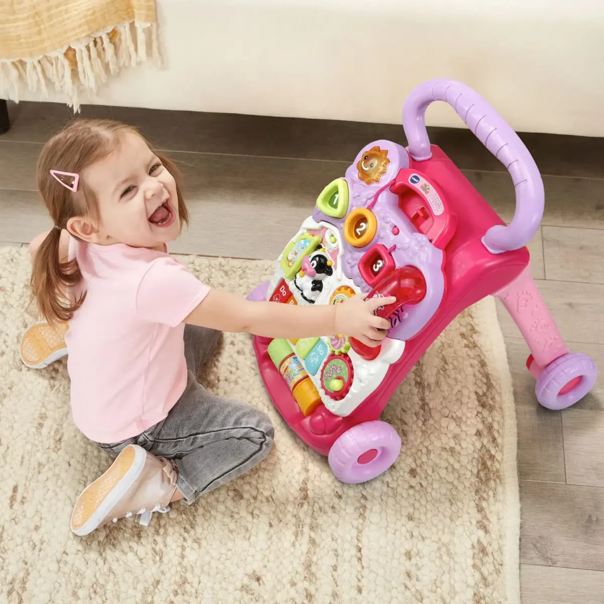 VTech Sit-to-Stand Learning Walker Pink | Activity Walker for Babies 9 Months to 3 Years - view 4