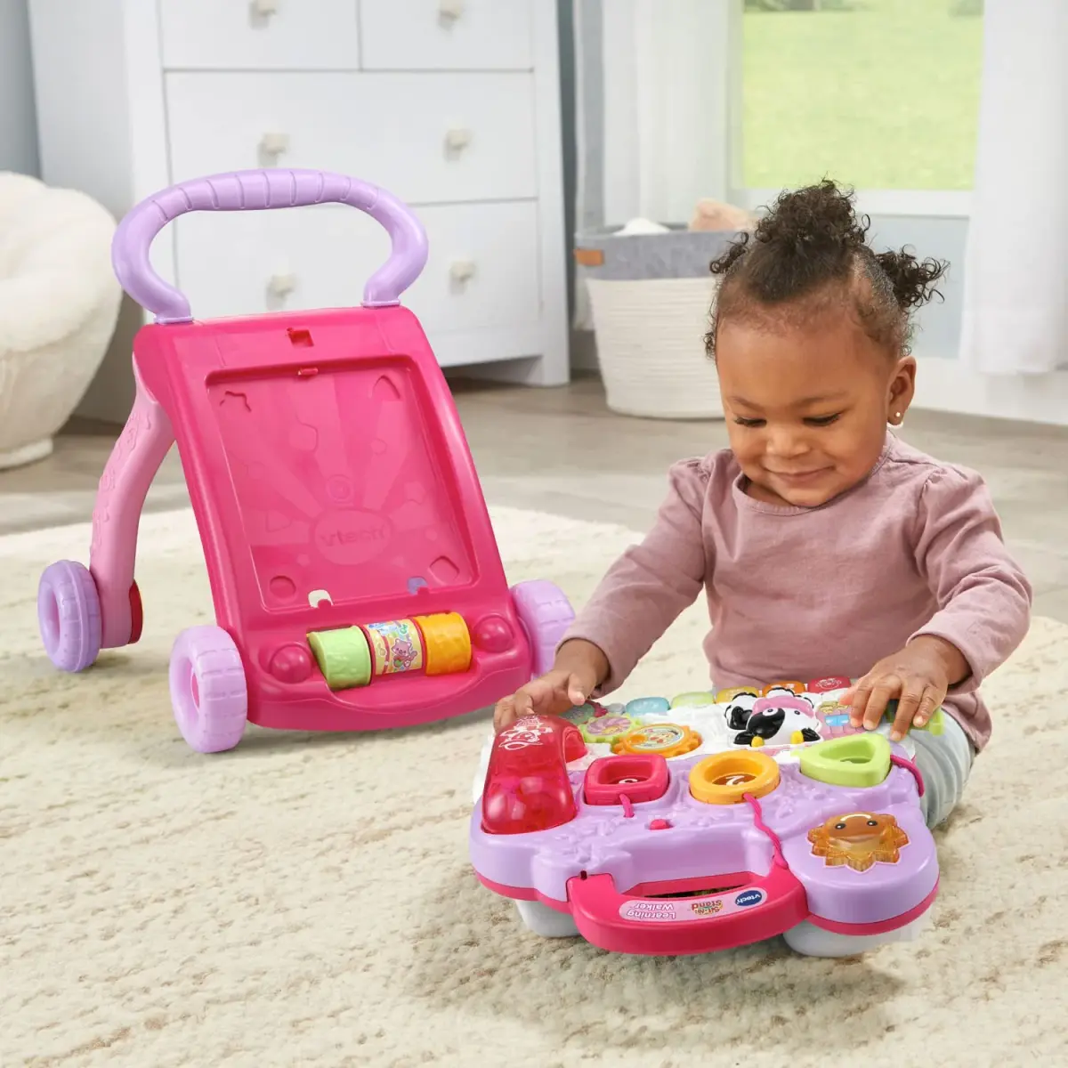 VTech Sit-to-Stand Learning Walker Pink | Activity Walker for Babies 9 Months to 3 Years - view 5