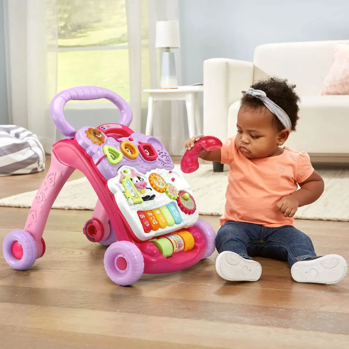 VTech Sit-to-Stand Learning Walker Pink | Activity Walker for Babies 9 Months to 3 Years - view 6