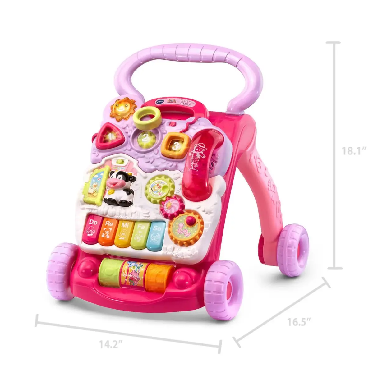 VTech Sit-to-Stand Learning Walker Pink | Activity Walker for Babies 9 Months to 3 Years - view 2