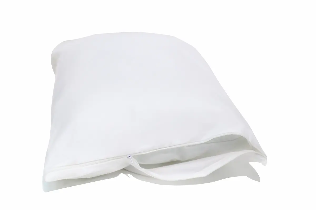 National Allergy Premium 100% Cotton Zippered Pillow Protector - Standard Size - White | Hypoallergenic & Breathable - main product image
